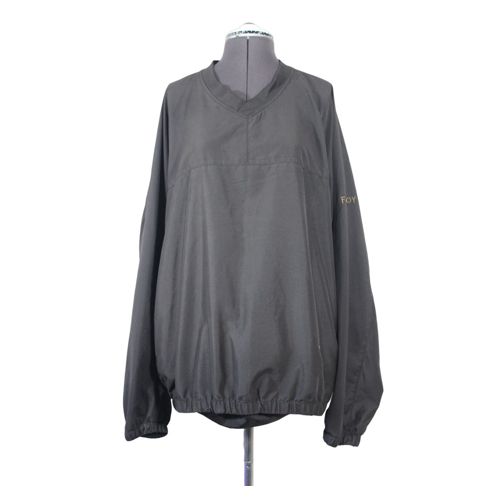 FootJoy Golf Windshirt Mens Large Black V-Neck Pullover Windbreaker Jacket
